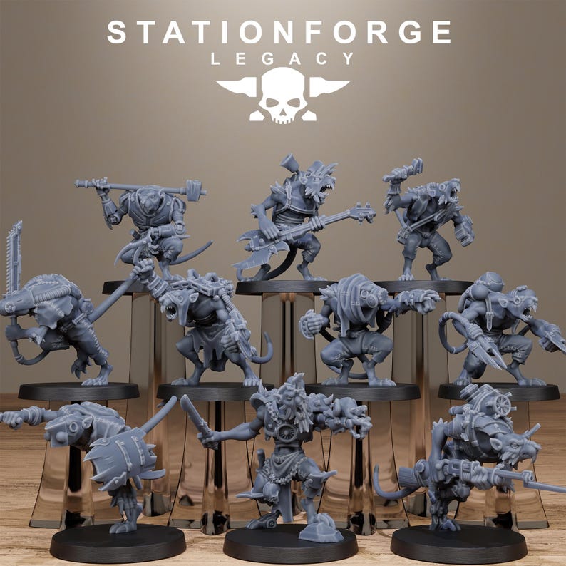 Rotfang Infantry | Station Forge 16k Resin Miniatures | 28mm 32mm Tabletop Wargaming | Unpainted image 2