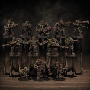 Orks Orkaz Skillers | Station Forge 16k Resin Miniatures | 28mm 32mm Tabletop Wargaming | Unpainted image 1