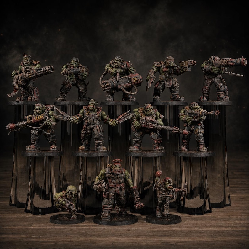Orks Orkaz Skillers | Station Forge 16k Resin Miniatures | 28mm 32mm Tabletop Wargaming | Unpainted image 1