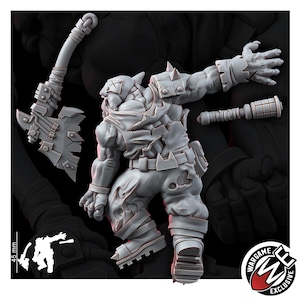 Ork Corpses Battlefield Set | 16k Resin Miniatures | 28 mm 32 mm Tabletop Wargaming | Ongeverfd afbeelding 12