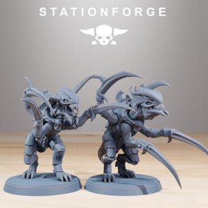 Xenariden-Infanterie-Nahkampfeinheit | Station Forge 16k Resin-Miniaturen | 28 mm/32 mm Tabletop-Wargaming | Unbemalt Bild 5