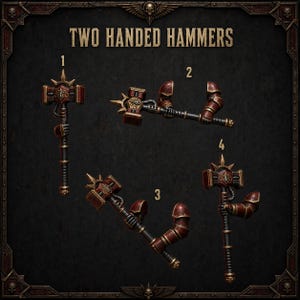 Señores Carmesíes - Martillos a dos manos - Resina 16k - GreyTide Studio - Sangre / Guerreros Espaciales / Piezas / Juegos de Mesa / Wargaming / Grimdark imagen 1