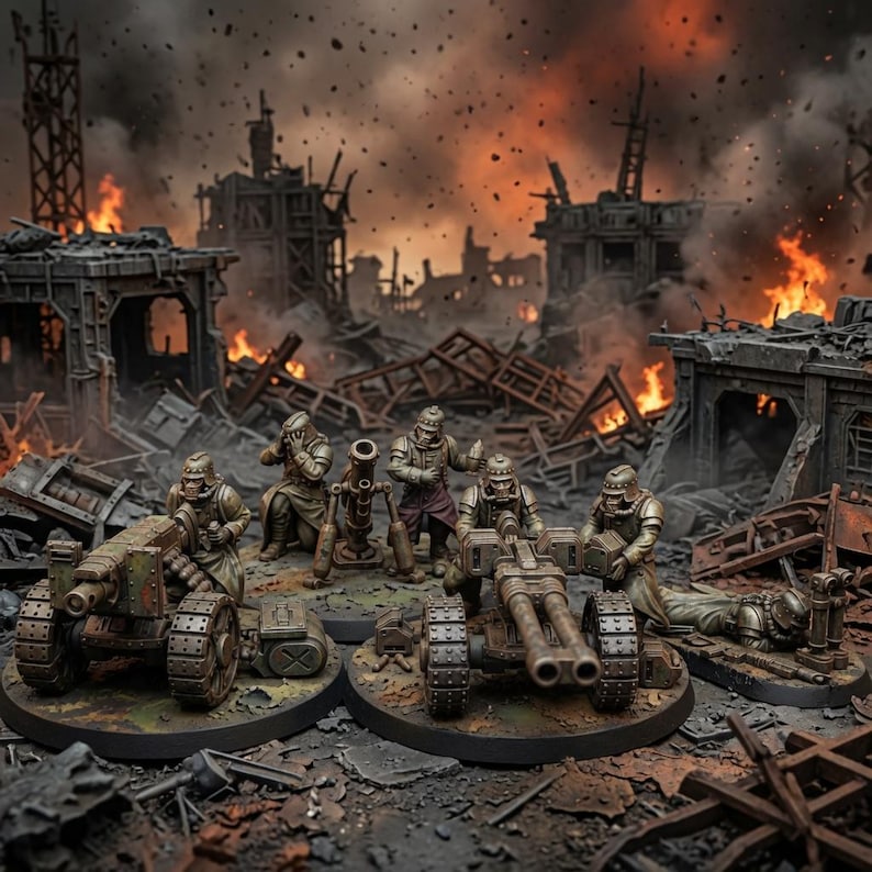 Grimguard Decimators | Miniaturas de resina Station Forge 16k | Jogos de mesa de 28 mm e 32 mm | Sem pintura imagem 1
