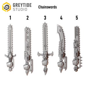 Primal Hounds - Chainswords - 16k Resin - GreyTide Studio - Wolves / Space Warriors / Bitz / Tabletop / Wargaming / Grimdark image 2