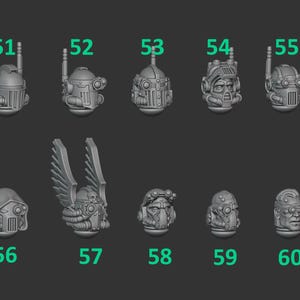Eternal Pilgrims - Tactical helmets - 16k Resin - GreyTide Studio - Holy Warriors / Space Warriors / Bitz / Tabletop / Wargaming / Grimdark image 2