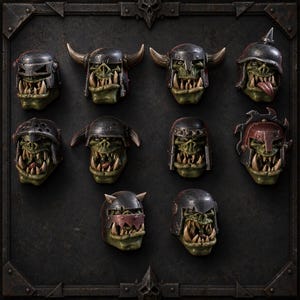 Orc Heads Pack – 16K Resin Conversion Bits Kit for Wargaming image 1