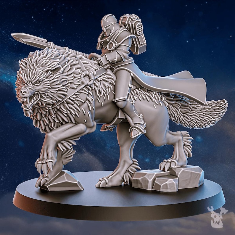 Stormpride Wolf Riders | 16k Resin Miniatures | 28mm 32mm Tabletop Wargaming | Unpainted image 3