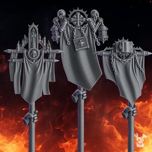 Pactum Aeternum Banners - 16k Resin - DakkaDakka - Templar Warriors / Bitz / Tabletop / Wargaming / Grimdark image 2