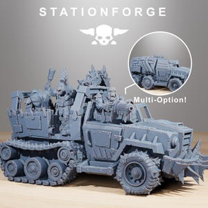 Orks Orkaz Party Wagon | Station Forge 16k Resin Miniatures | 28mm 32mm Tabletop Wargaming | Unpainted image 2