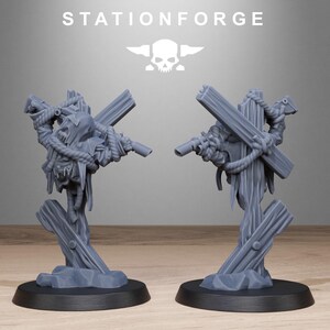Marcadores de objetivo Grimguard / Miniaturas de resina Station Forge 16k / 28 mm 32 mm Juegos de guerra de mesa / Sin pintar imagen 3