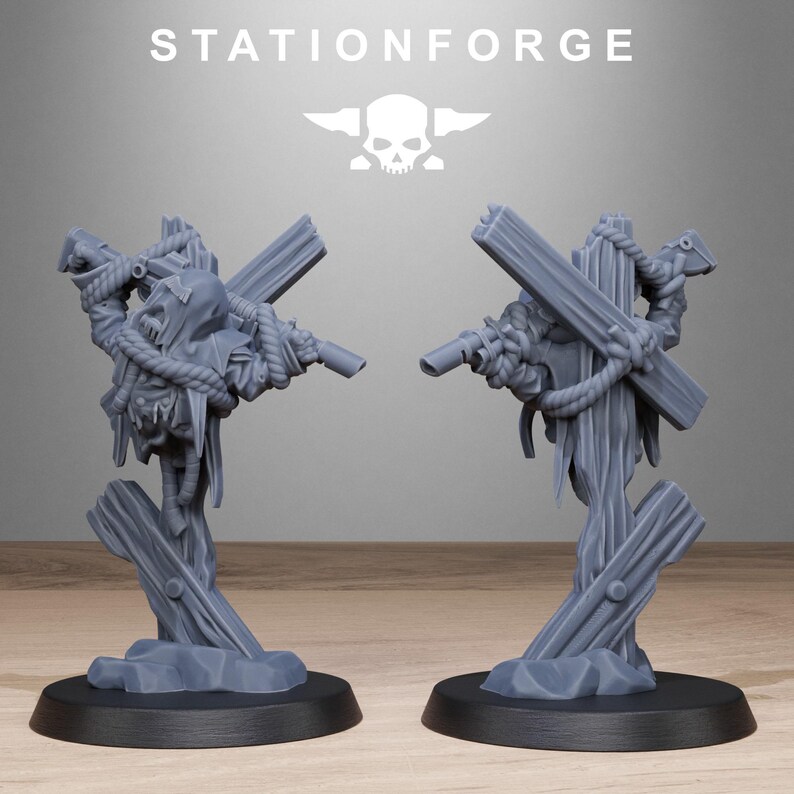 Marcadores de objetivo Grimguard / Miniaturas de resina Station Forge 16k / 28 mm 32 mm Juegos de guerra de mesa / Sin pintar imagen 3