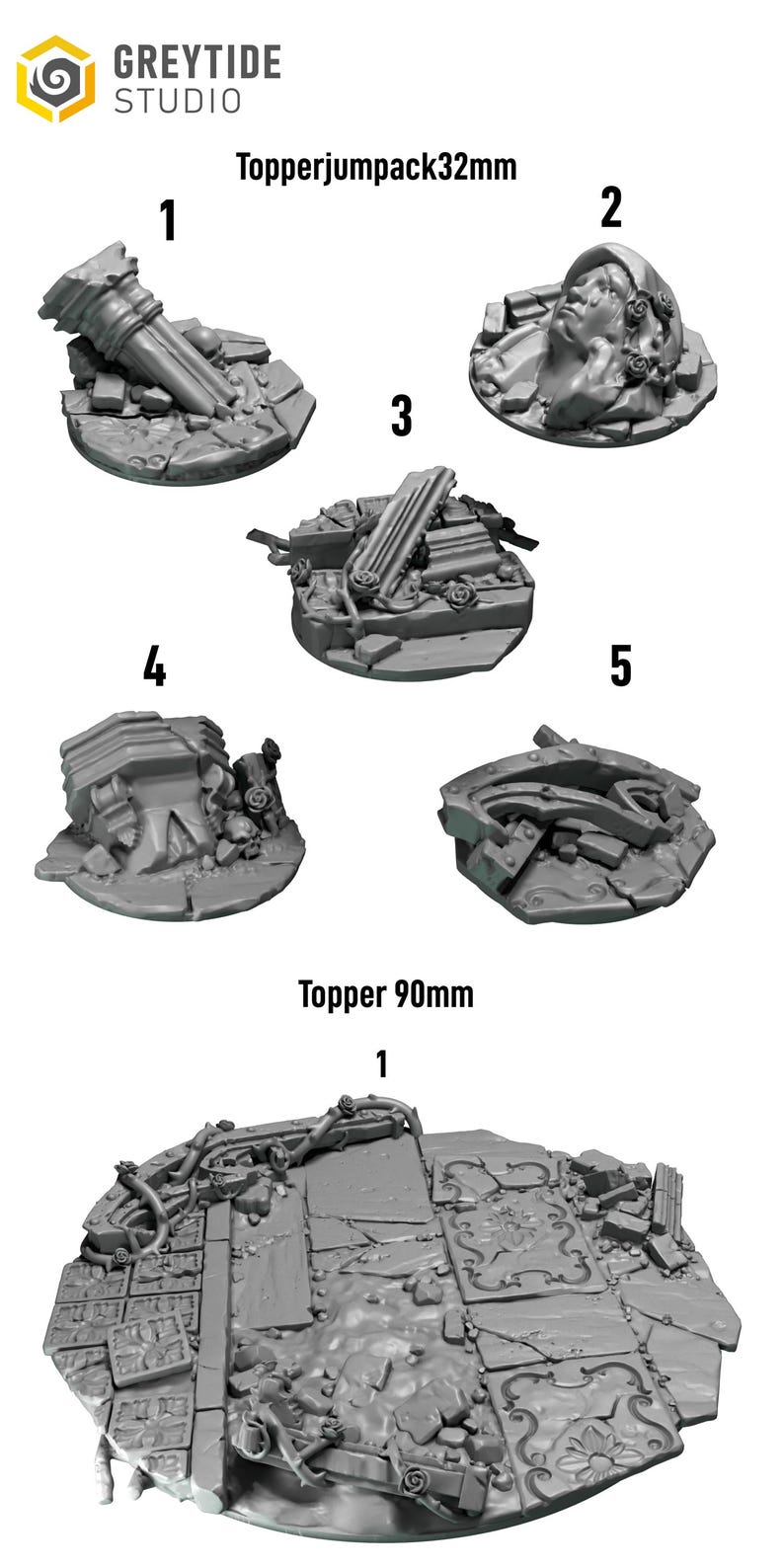 Seigneurs Cramoisis - Réacteurs dorsaux Toppers 32 mm et 90 mm - Résine 16k - GreyTide Studio - Sang / Pièces détachées / Jeux de plateau / Jeux de guerre / Grimdark image 2