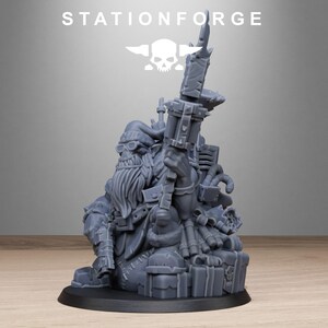 Orks Orkaz Santa Chaos | Station Forge 16k Resin-Miniaturen | 28 mm 32 mm Tabletop-Wargaming | Unbemalt Bild 5