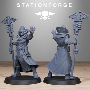 Grimcorp Seers | Station Forge 16k Resin Miniatures | 28 mm 32 mm Tabletop Wargaming | Ongeverfd afbeelding 7