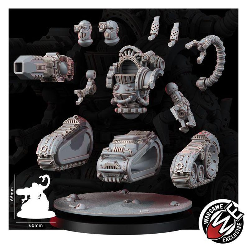 Mechanist Crawl Breakers | 16k Resin Miniatures | 28 mm 32 mm Tabletop Wargaming | Ongeverfd afbeelding 5