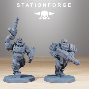 Orks Orkaz Berserkers | Station Forge 16k Resin Miniatures | 28mm 32mm Tabletop Wargaming | Unpainted 画像 4