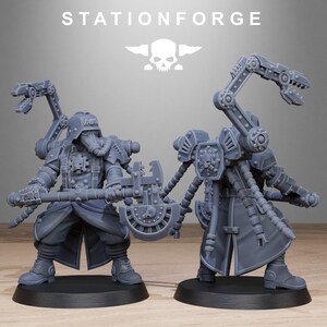 Grimguard Tech Engineers | Station Forge 16k Resin Miniatures | 28mm 32mm Tabletop Wargaming | Unpainted image 9