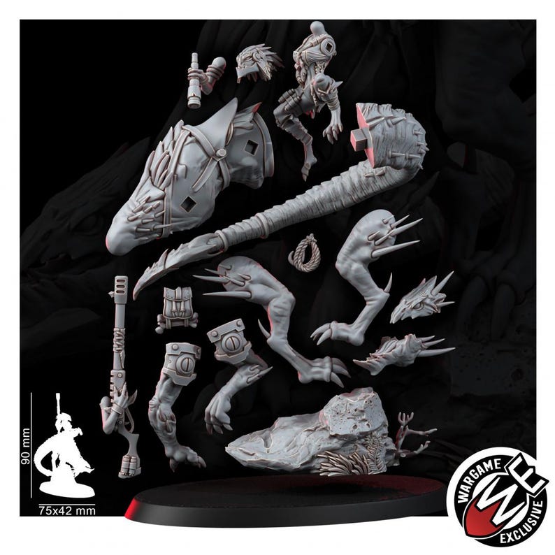 Coalition Krooll Wild Rider | 16k Resin Miniatures | 28mm 32mm Tabletop Wargaming | Unpainted image 7