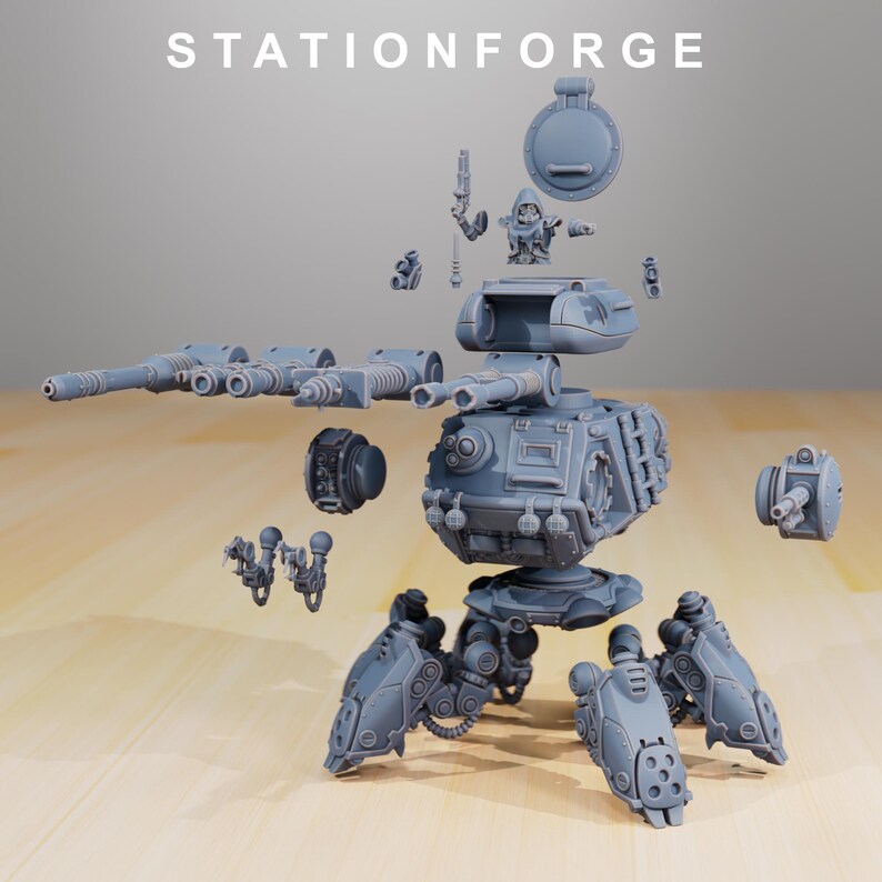 Schadevoertuigtank | Station Forge 16k Resin Miniatures | 28 mm 32 mm Tafelblad Wargaming | Ongeverfd afbeelding 5