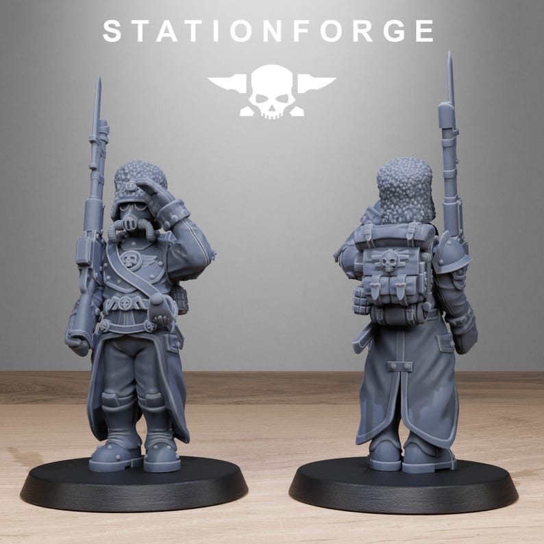 GRIM GUARD ROYALS | Station Forge 16k Resin Miniatures | 28mm 32mm Tabletop Wargaming | Unpainted image 4