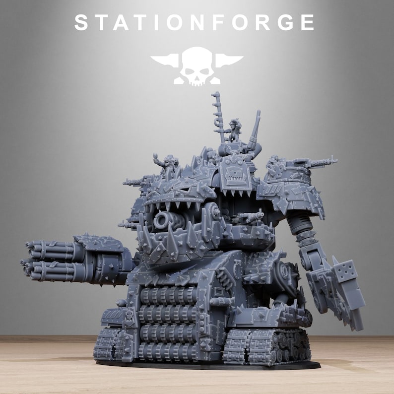 Orks Orkaz Gognauts | Station Forge 16k Resin Miniatures | 28mm 32mm Tabletop Wargaming | Unpainted image 4