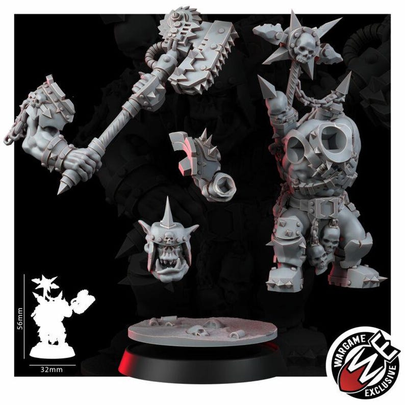 Ork Khork Choppa Goreboyz | Miniatury z żywicy 16k | 28 mm 32 mm Gry bitewne | Niepomalowane zdjęcie 9
