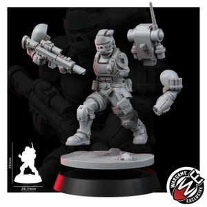 Space Knights Urban Storm Squad | 16k Resin Miniatures | 28mm 32mm Tabletop Wargaming | Unpainted image 10