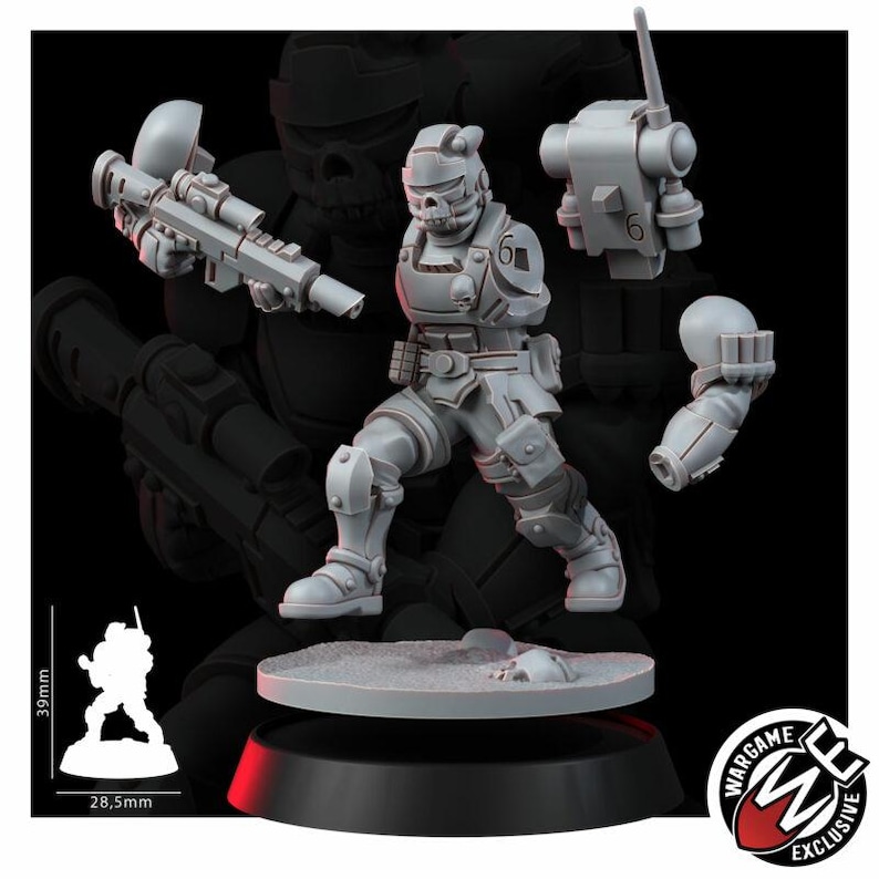 Space Knights Urban Storm Squad | 16k Resin Miniatures | 28mm 32mm Tabletop Wargaming | Unpainted image 10