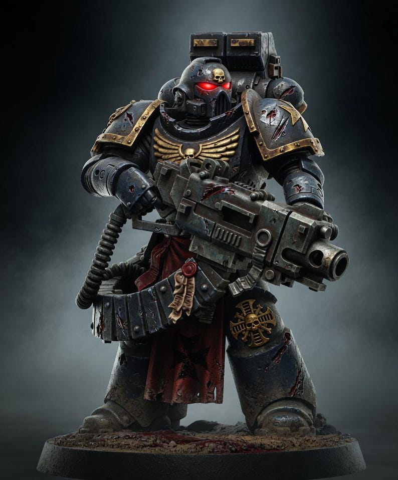 Space Knights Veterans Squad | 16k Resin Miniatures | 28mm 32mm Tabletop Wargaming | Unpainted C
