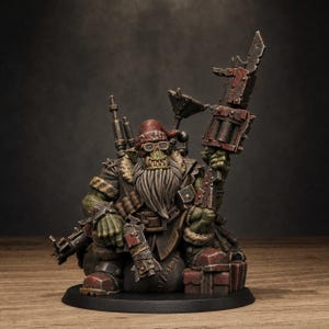 Orks Orkaz Santa Chaos | Station Forge 16k Resin-Miniaturen | 28 mm 32 mm Tabletop-Wargaming | Unbemalt Bild 1