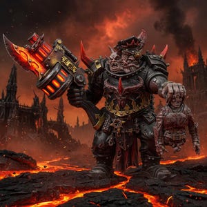 Chaos Renegades Of Pain Ogrun Execution General | 16k Resin Miniatures | 28mm 32mm Tabletop Wargaming | Unpainted image 1