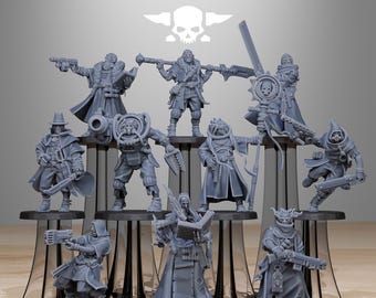 Grimcorp-huurlingen | Station Forge 16k harsminiaturen | 28 mm 32 mm tafelblad-oorlogsspellen | Ongeverfd