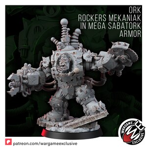 Ork Mekaniak in Mega Armor | 16k Resin Miniatuur (28 mm/32 mm schaal) afbeelding 5