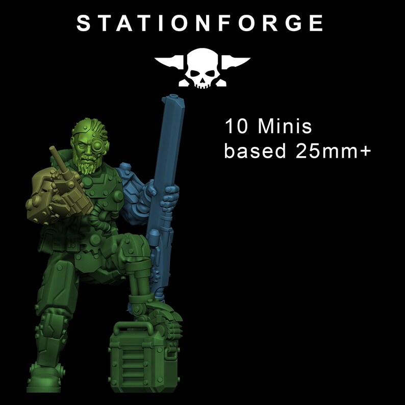 Scavenger Security Patrol | Station Forge 16k Resin Miniatures | 28mm 32mm Tabletop Wargaming | Unpainted image 9