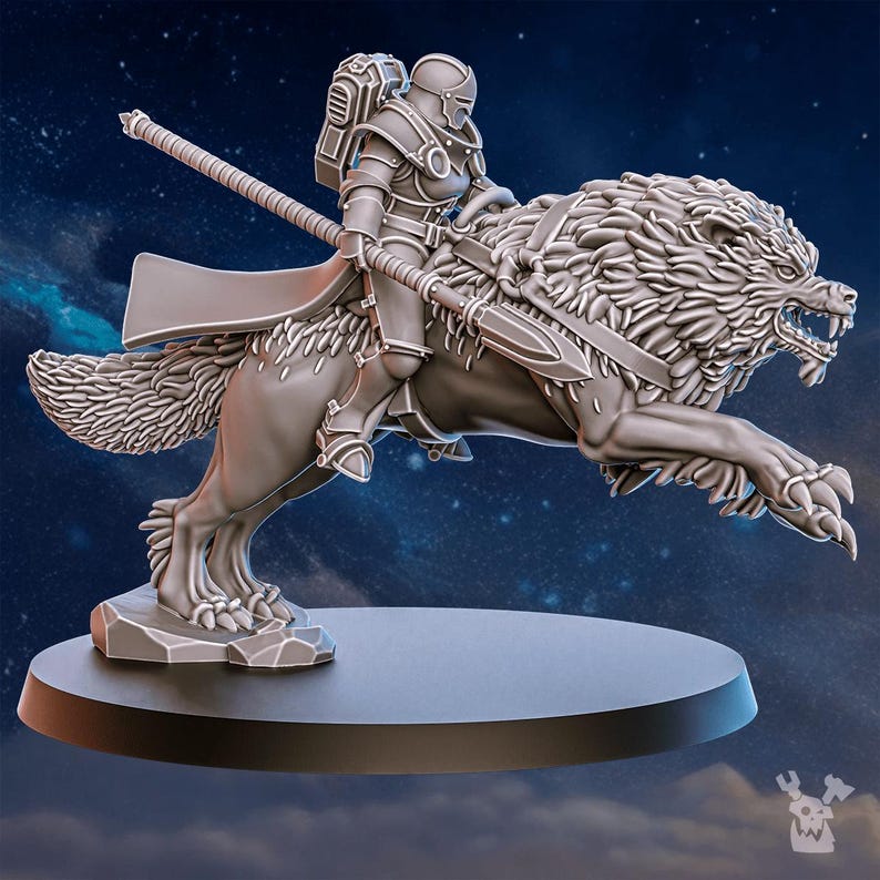 Stormpride Wolf Riders | 16k Resin Miniatures | 28mm 32mm Tabletop Wargaming | Unpainted image 4