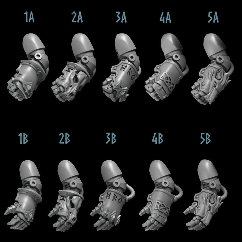 Primal Hounds - Fists - 16k Resin - GreyTide Studio - Wolves / Space Warriors / Bitz / Tabletop / Wargaming / Grimdark image 2
