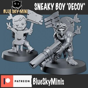 Sneaky Boy Decoy - Orc Character - 16k Resin - Blue Sky Minis - Orcs / Tabletop / Wargaming / Grimdark image 2