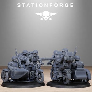 Freeguard Bikers | Station Forge 16k Resin Miniatures | 28mm 32mm Tabletop Wargaming | Unpainted image 10