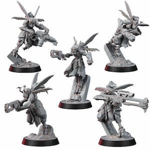 Coalition Hornets Striketeam Specialists | 16k Resin Miniatures | 28mm 32mm Tabletop Wargaming | Unpainted image 2