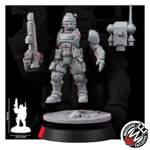 Space Knights Urban Storm Squad | 16k Resin Miniatures | 28mm 32mm Tabletop Wargaming | Unpainted image 6