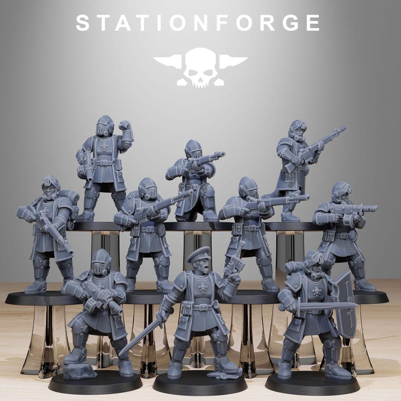 Royalguard Patrol | Station Forge 16k Resin Miniatures | 28mm 32mm Tabletop Wargaming | Unpainted image 2