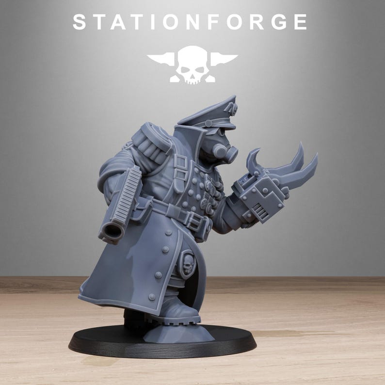Freeguard Mutant Officer | Station Forge 16k Resin Miniatures | 28mm 32mm Tabletop Wargaming | Unpainted image 6