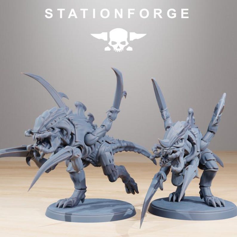 Xenariden-Infanterie-Nahkampfeinheit | Station Forge 16k Resin-Miniaturen | 28 mm/32 mm Tabletop-Wargaming | Unbemalt Bild 7