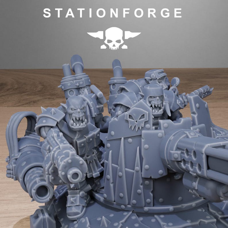 Orks Orkaz Mini Tank | Station Forge 16k Resin Miniatures | 28mm 32mm Tabletop Wargaming | Unpainted image 9
