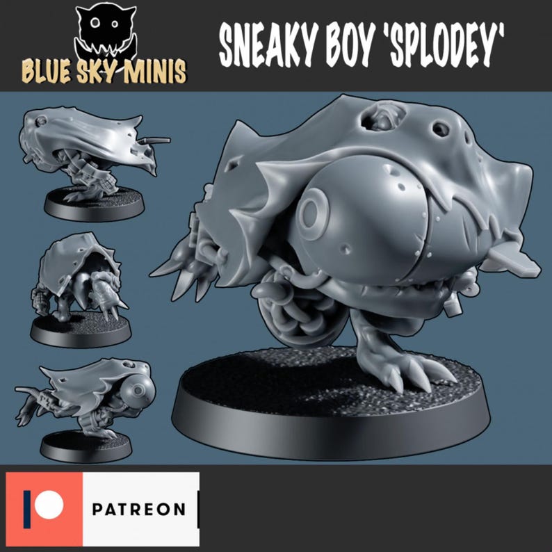 Sneaky Boy Splodey - Orc-karaktär - 16k harts - Orcher / Bordspel / Krigsspel / Grimdark bild 2