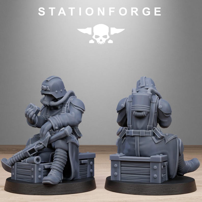 Grimguard Battlefront | Station Forge 16k Resin-Miniaturen | 28 mm/32 mm Tabletop-Wargaming | Unbemalt Bild 6