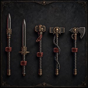 Warden Melee Weapons - Set of 5 - 16k Resin - DakkaDakka - Space Navy / Bitz / Tabletop / Wargaming / Grimdark image 1