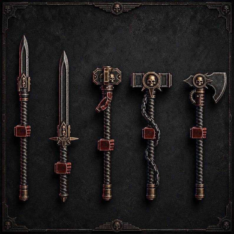 Warden Melee Weapons - Set of 5 - 16k Resin - DakkaDakka - Space Navy / Bitz / Tabletop / Wargaming / Grimdark image 1