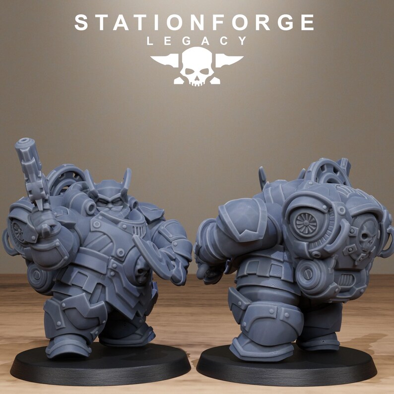Legacy Ironvale Bulkguards | Station Forge 16k Resin Miniatures | 28 mm 32 mm Tabletop Wargaming | Ongeverfd afbeelding 7