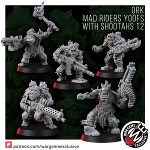 Ork Mad Riders Yoofs With Shootahs | 16k Resin Miniatures | Tabletop Wargaming (Unpainted) image 2